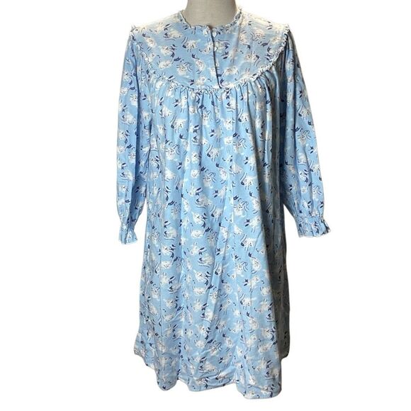 Lanz Of Salzburg Playful Kittens Cat Flannel Nightgown Women’s Small - Picture 2 of 12